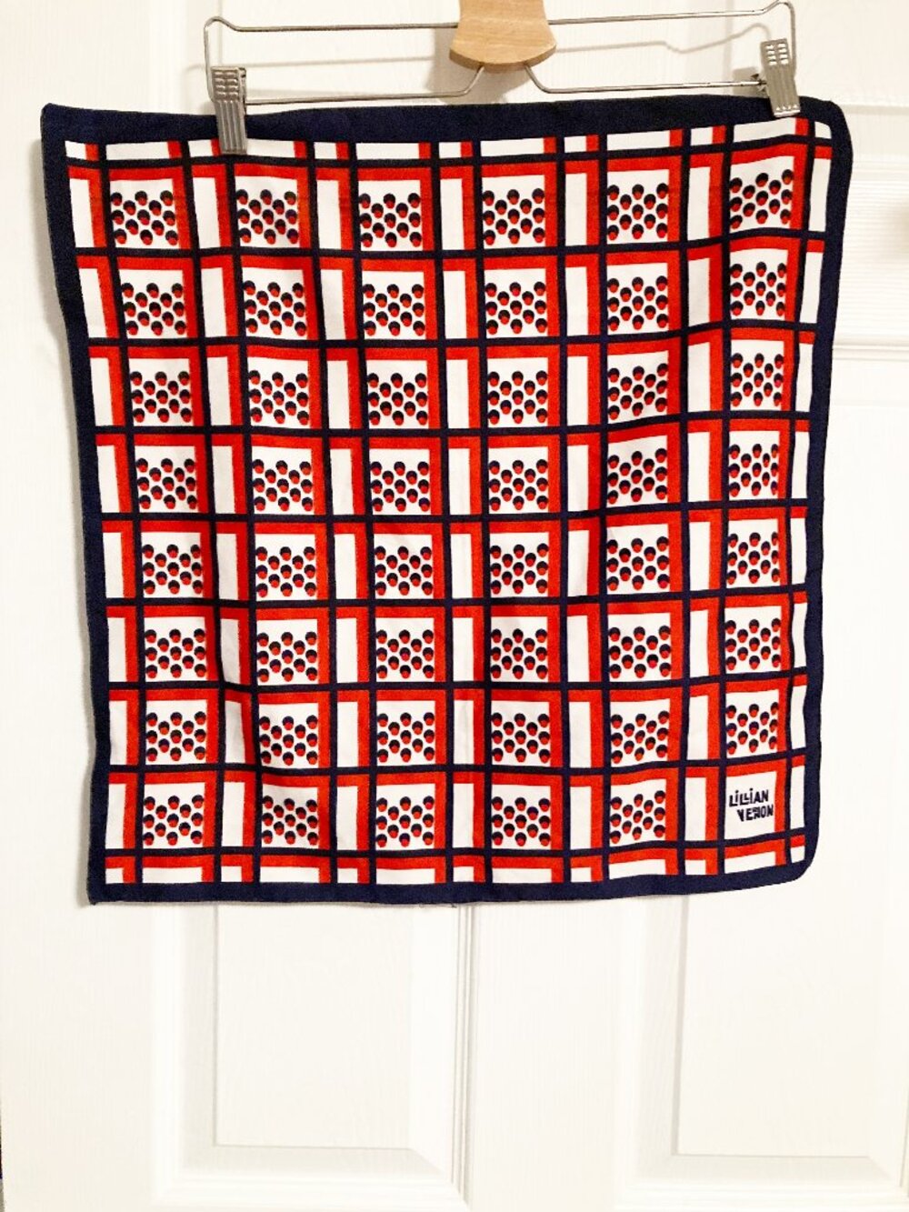 Vintage Lillian Vernon 1976 Silver Jubilee Scarf Red White Blue America 200